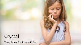  Presentation with teeth pain - PPT theme enhanced with mouth with hand with pain background and a lemonade colored foreground