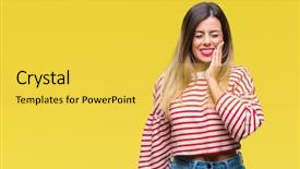  Presentation with illness - Beautiful PPT theme featuring mouth with hand with pain backdrop and a yellow colored foreground