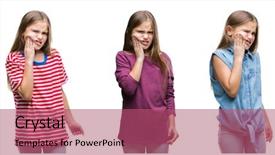  Presentation with teeth pain - Slide deck with mouth with hand with pain background and a violet colored foreground