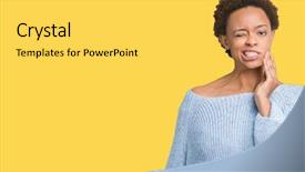  Presentation with african american dental - Audience pleasing theme consisting of mouth with hand with pain backdrop and a light gray colored foreground