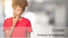  Presentation with african american dental - Presentation having mouth with hand with pain background and a light gray colored foreground