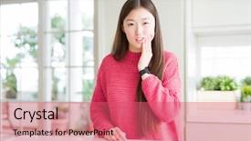  Presentation with abstract beautiful black pink glitter - Audience pleasing PPT theme consisting of mouth with hand with pain backdrop and a  colored foreground