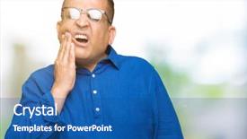  Presentation with arab - Beautiful presentation design featuring mouth with hand with pain backdrop and a  colored foreground