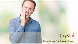  Presentation with elegant - Audience pleasing PPT layouts consisting of mouth with hand with pain backdrop and a soft green colored foreground
