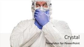  Presentation with hazmat - Cool new PPT layouts with mouth with hands wearing hazmat backdrop and a light gray colored foreground