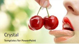  Presentation with lips mouth - Audience pleasing slide set consisting of mouth with lips and tongue backdrop and a  colored foreground