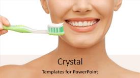  Presentation with green beauty - Presentation having mouthwash - beauty and dental health concept background and a coral colored foreground