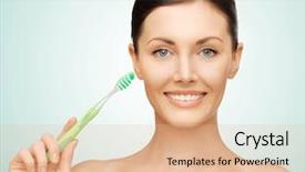  Presentation with bright - Cool new theme with mouthwash - bright picture of beautiful woman backdrop and a lemonade colored foreground