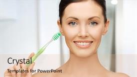  Presentation with bright - Presentation theme consisting of mouthwash - bright picture of beautiful woman background and a  colored foreground