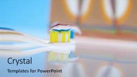  Presentation with self care for health care professionals - Slide set enhanced with mouthwash - dental health care objects background and a light blue colored foreground