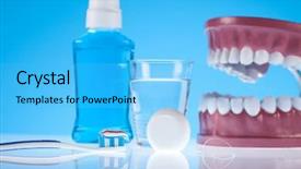  Presentation with ethics in health care - Amazing presentation design having mouthwash - dental health care objects backdrop and a light blue colored foreground