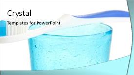  Presentation with tooth brush - Amazing slide set having mouthwash - tooth-brush on glass isolated backdrop and a white colored foreground