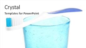  Presentation with tooth brush - Audience pleasing presentation design consisting of mouthwash - tooth-brush on glass isolated backdrop and a white colored foreground