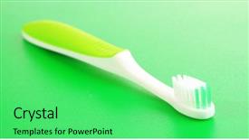  Presentation with tooth brush - Slide deck enhanced with mouthwash - tooth-brush on green background background and a seafoam green colored foreground
