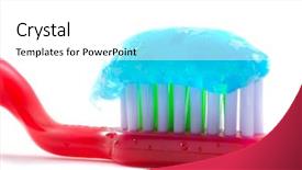  Presentation with tooth brush - Presentation theme with mouthwash - tooth-brush with paste isolation background and a white colored foreground