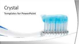  Presentation with tooth brush - Colorful PPT theme enhanced with mouthwash - tooth-brush with tooth-paste backdrop and a white colored foreground