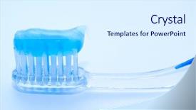  Presentation with tooth brush - Presentation theme featuring mouthwash - tooth-brush with tooth-paste background and a sky blue colored foreground