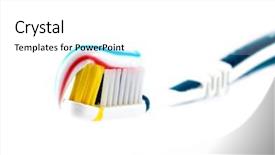  Presentation with tooth paste - Audience pleasing presentation theme consisting of mouthwash - tooth-brush with tooth-paste backdrop and a white colored foreground