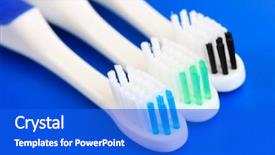  Presentation with blue - Presentation consisting of mouthwash - tooth-brushes on blue background background and a cobalt blue colored foreground