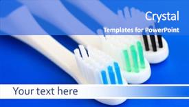  Presentation with tooth brush - Presentation with mouthwash - tooth-brushes on blue background background and a cobalt blue colored foreground