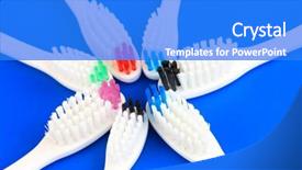 Presentation with blue - Beautiful theme featuring mouthwash - tooth-brushes on blue background backdrop and a cobalt blue colored foreground