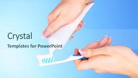 Presentation with tooth paste - Audience pleasing PPT layouts consisting of mouthwash - tooth-paste and brush backdrop and a cool aqua colored foreground