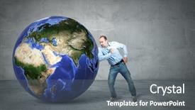  Presentation with world - Presentation featuring move 3d world globe europe background and a gray colored foreground