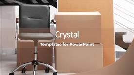  Presentation with new office - Cool new presentation with move concept unpacking cardboard boxes backdrop and a coral colored foreground