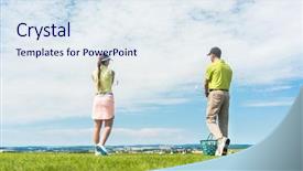  Presentation with professional snooker player evaluating - Beautiful PPT theme featuring move for striking during golf backdrop and a sky blue colored foreground