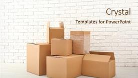 Presentation with boxes - PPT layouts featuring move house concept carton boxes background and a cream colored foreground