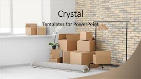  Presentation with veterans forces moving house american - PPT theme enhanced with move house concept carton boxes background and a soft green colored foreground