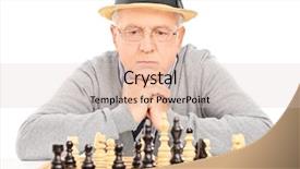  Presentation with contemplating - Theme consisting of move in game of chess background and a lemonade colored foreground