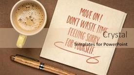  Presentation with time waste - PPT theme consisting of move-on-don-t-waste background and a lemonade colored foreground