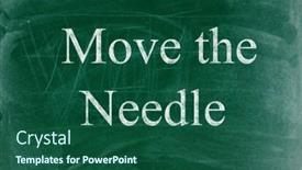 Presentation with needle - PPT layouts featuring move-the-needle-business-phrase background and a ocean colored foreground
