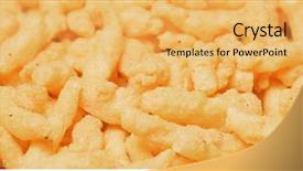  Presentation with snack - Presentation having moved cheese - corn stick snack background and a yellow colored foreground