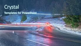  Presentation with traffic - Beautiful PPT layouts featuring movement of traffic around cypress backdrop and a ocean colored foreground