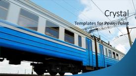  Presentation with movement - Presentation theme having movement passenger car background and a light blue colored foreground