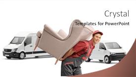  Presentation with background - Slides having mover-with-vans-carrying and a  colored foreground