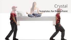  Presentation with bed - Presentation consisting of movers-carrying-a-bed background and a white colored foreground