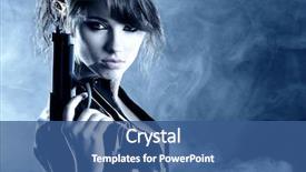  Presentation with sexy girl - Slides with movie - beautiful sexy girl holding gun background and a ocean colored foreground