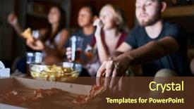  Presentation with pizza - PPT layouts featuring movie - close up of man picking background and a tawny brown colored foreground