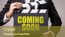  Presentation with coming soon - Presentation theme enhanced with movie - coming soon background and a tawny brown colored foreground