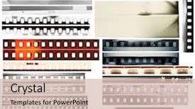  Presentation with film - Colorful theme enhanced with movie - design elements set film borders backdrop and a lemonade colored foreground