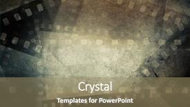  Presentation with movie - Amazing PPT layouts having movie - film negative frames on grunge backdrop and a coral colored foreground