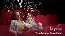  Presentation with cinema - Cool new PPT theme with movie - nice couple in cinema backdrop and a tawny brown colored foreground