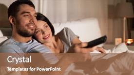  Presentation with family - Beautiful presentation theme featuring movie - people family and leisure concept backdrop and a tawny brown colored foreground