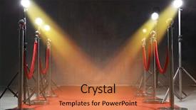  Presentation with red carpet - Amazing slide set having movie - red carpet rope barriers backdrop and a red colored foreground