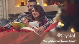  Presentation with man woman - Audience pleasing slides consisting of movie - young man and woman backdrop and a violet colored foreground