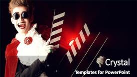  Presentation with actor - Cool new slide set with movie actor - portrait of a extravagant vampire backdrop and a black colored foreground