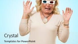  Presentation with man watching woman preparing vegetables - Presentation theme enhanced with lucha libre - scared woman watching 3d movie background and a lemonade colored foreground